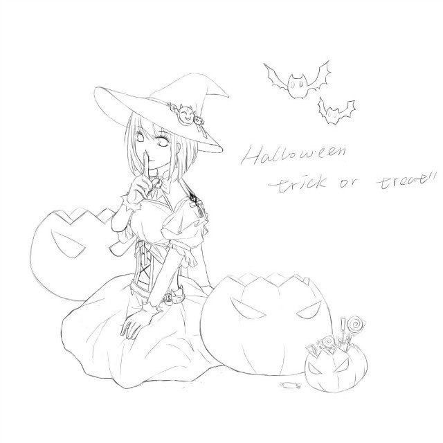 万圣节线稿